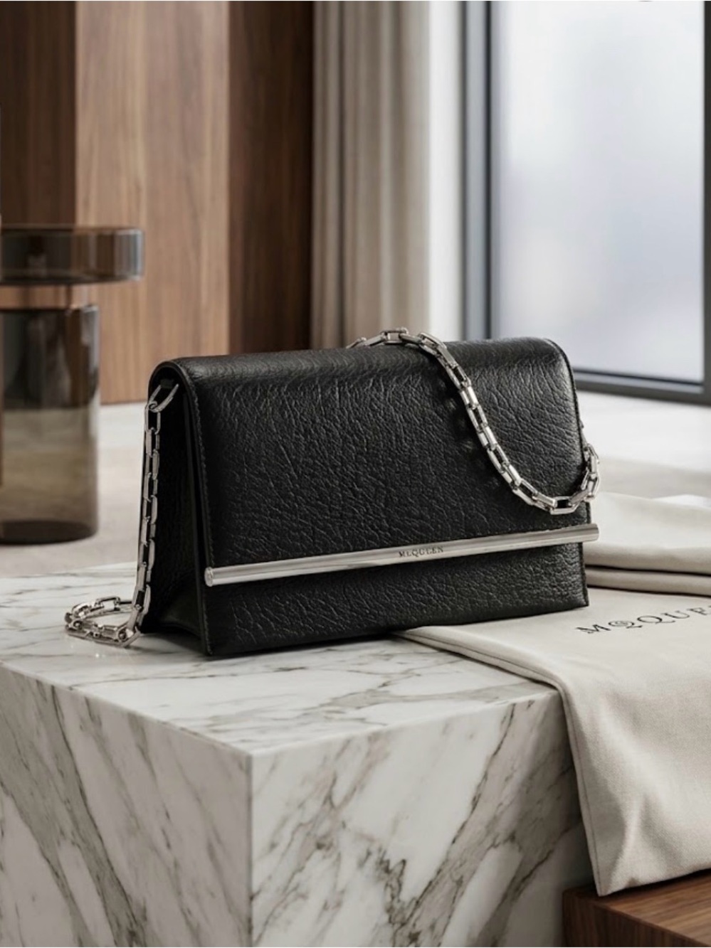 Alexander McQueen Mini Cross Bar Satchel w/COA